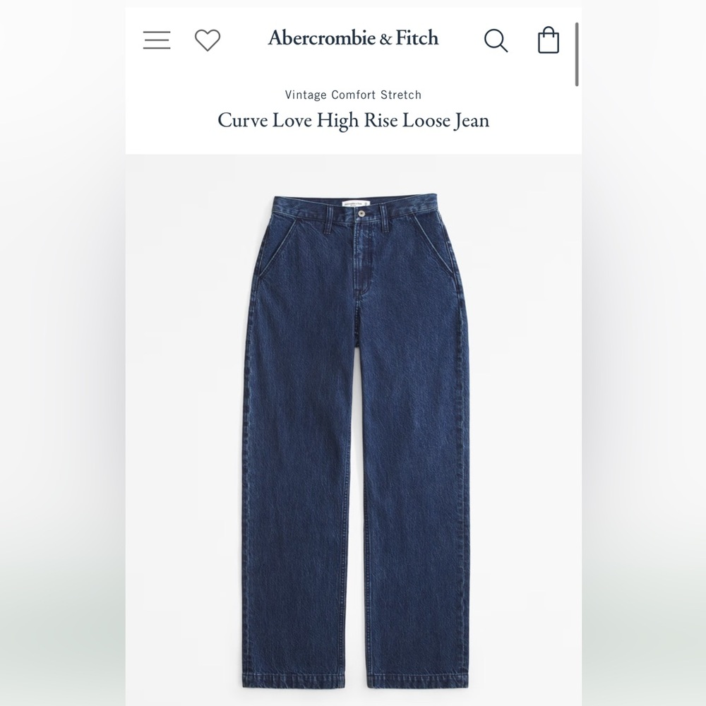 Abercrombie Curve Love High Rise Loose Jean 29/8 Long